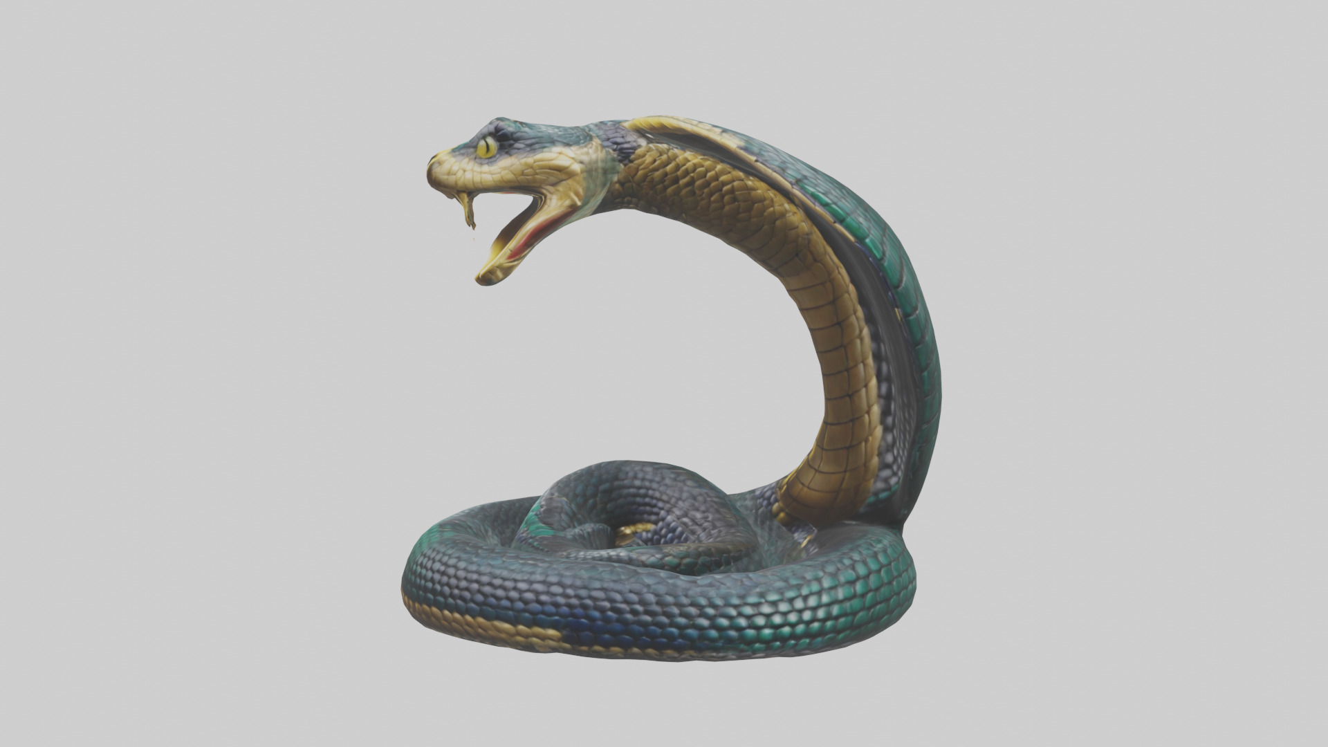 King Cobra statue model Low-poly 3D model_12