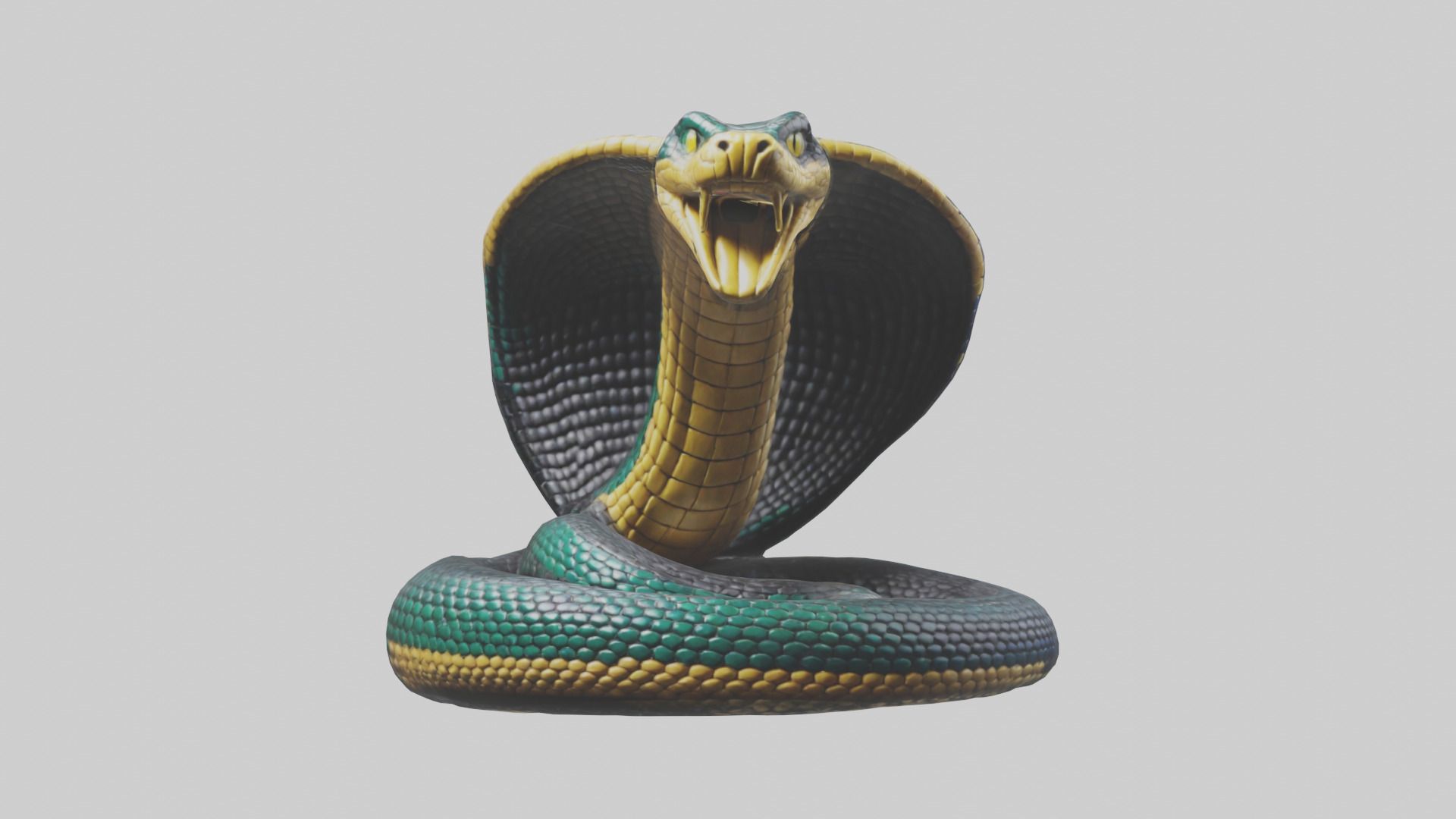 King Cobra statue model Low-poly 3D model_9
