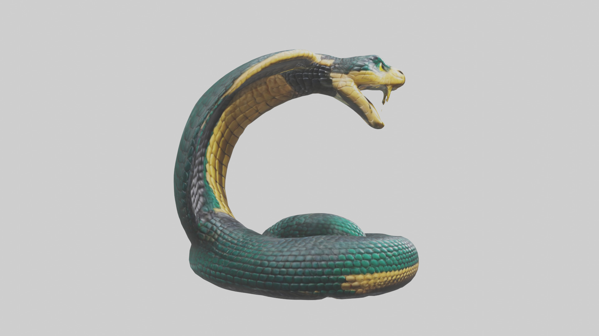 King Cobra statue model Low-poly 3D model_13