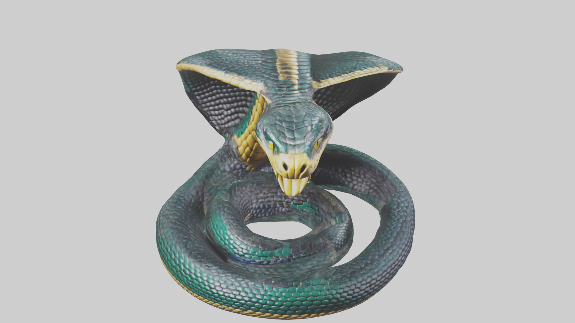 King Cobra statue model Low-poly 3D model_16