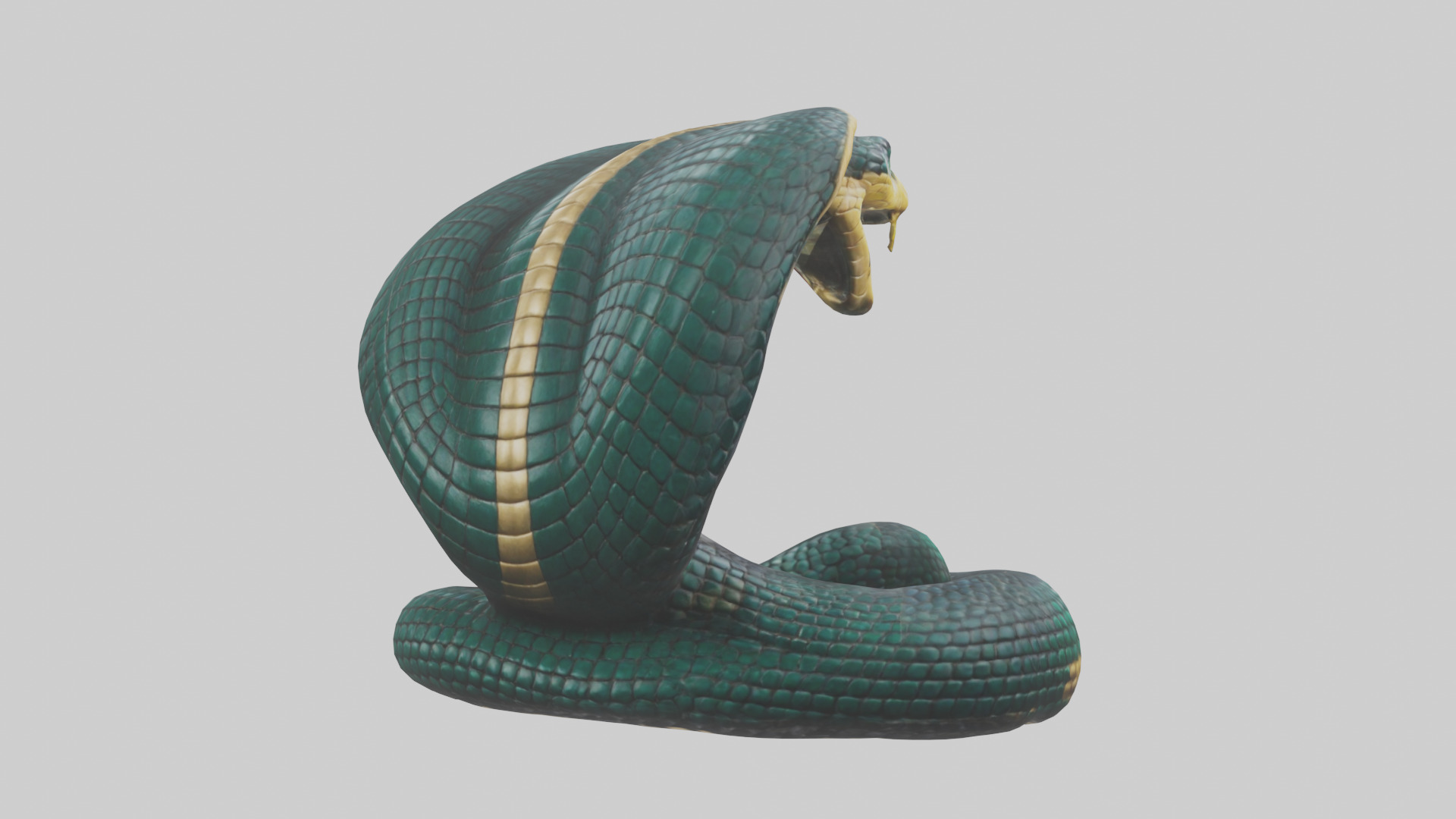 King Cobra statue model Low-poly 3D model_4