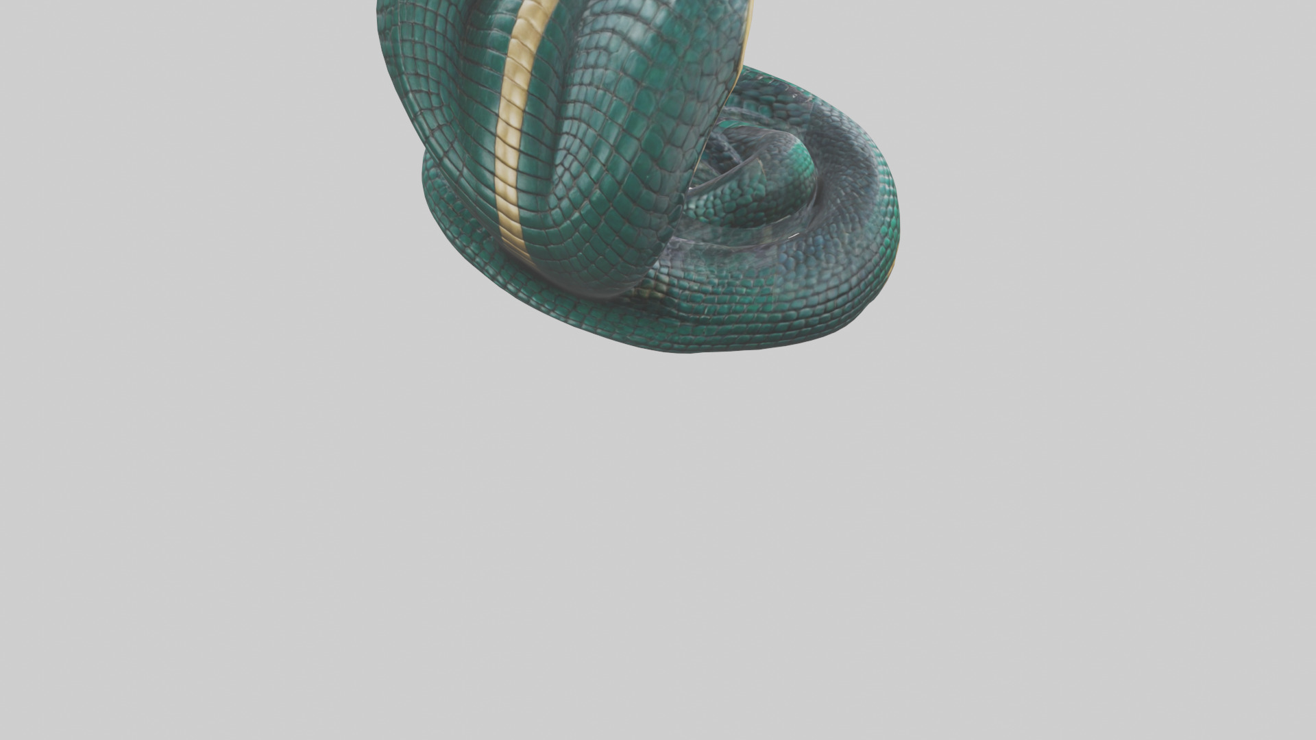 King Cobra statue model Low-poly 3D model_6