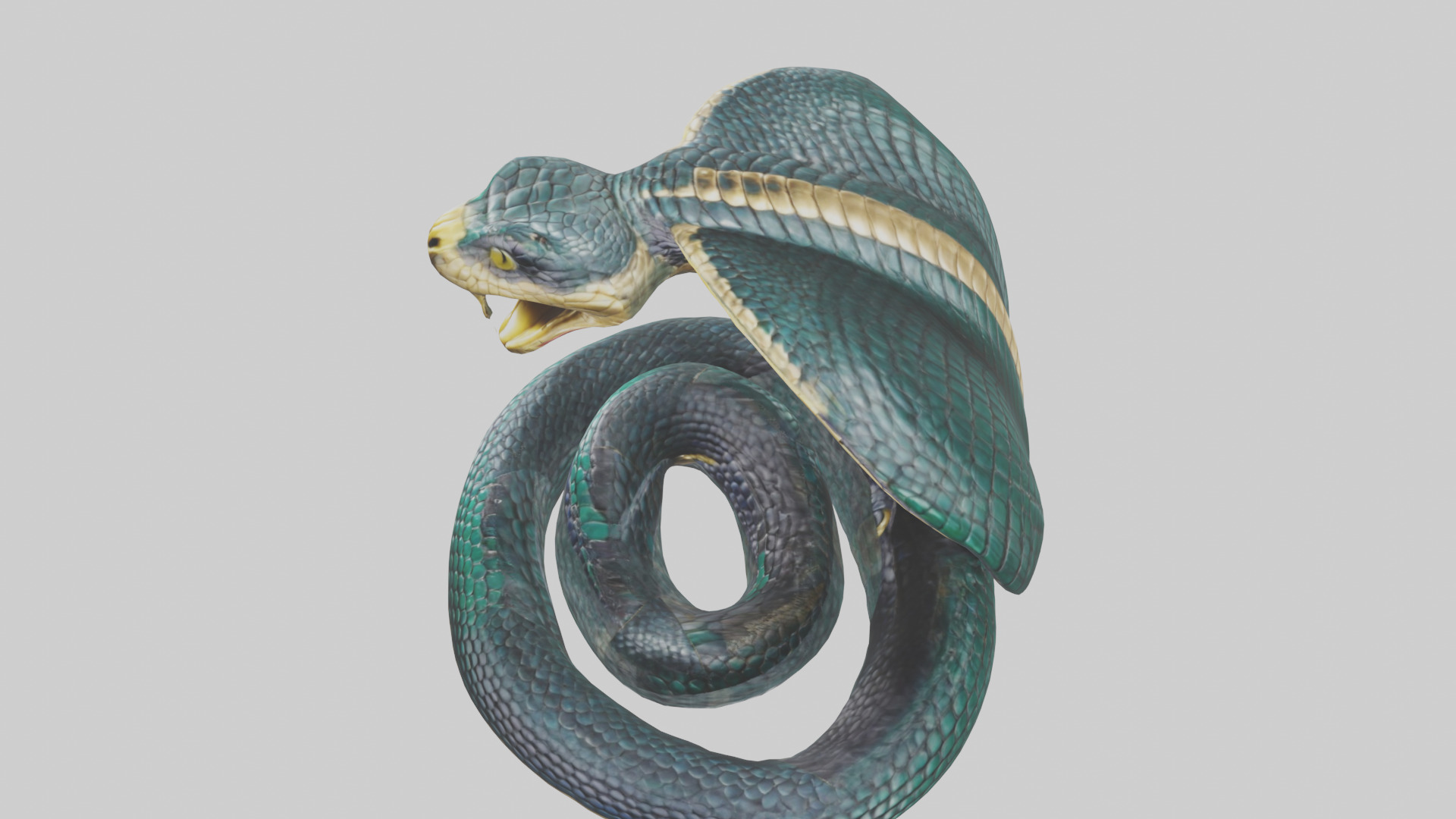 King Cobra statue model Low-poly 3D model_17