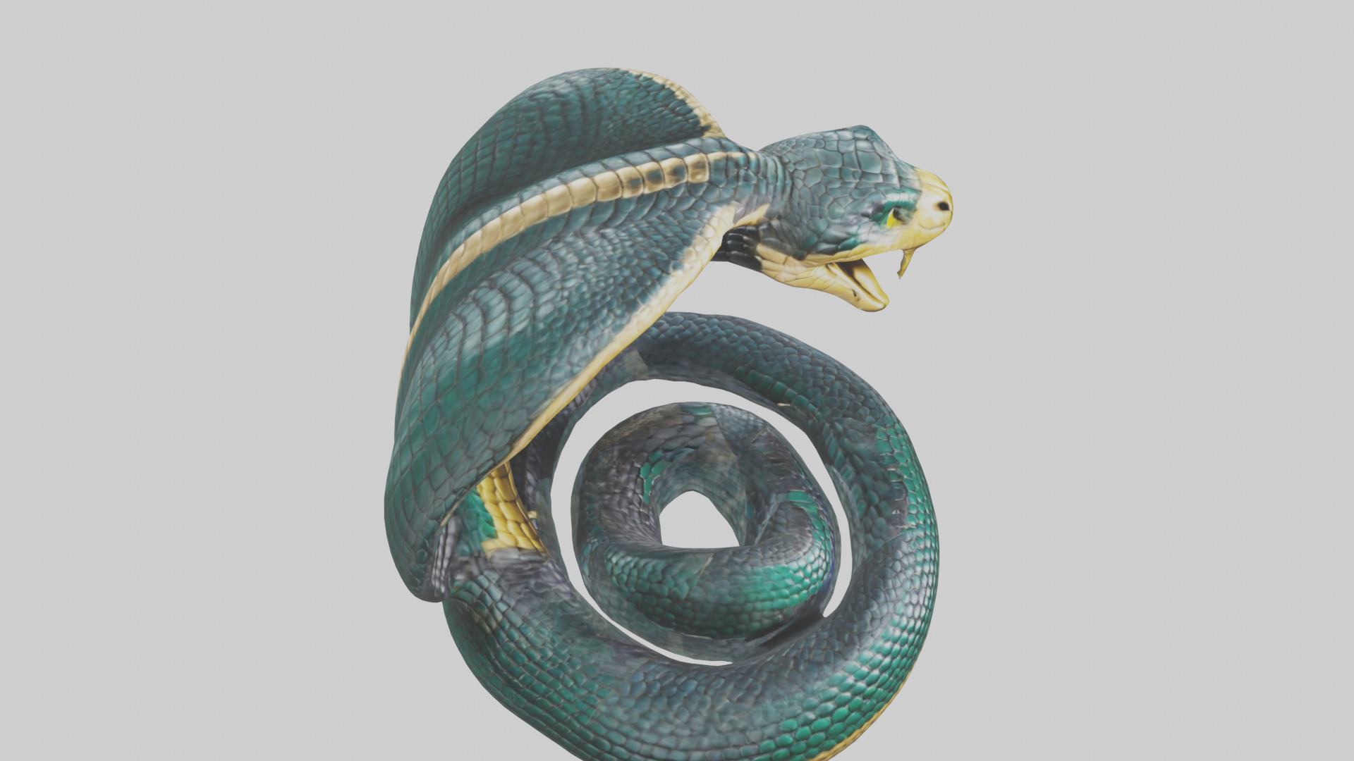 King Cobra statue model Low-poly 3D model_18