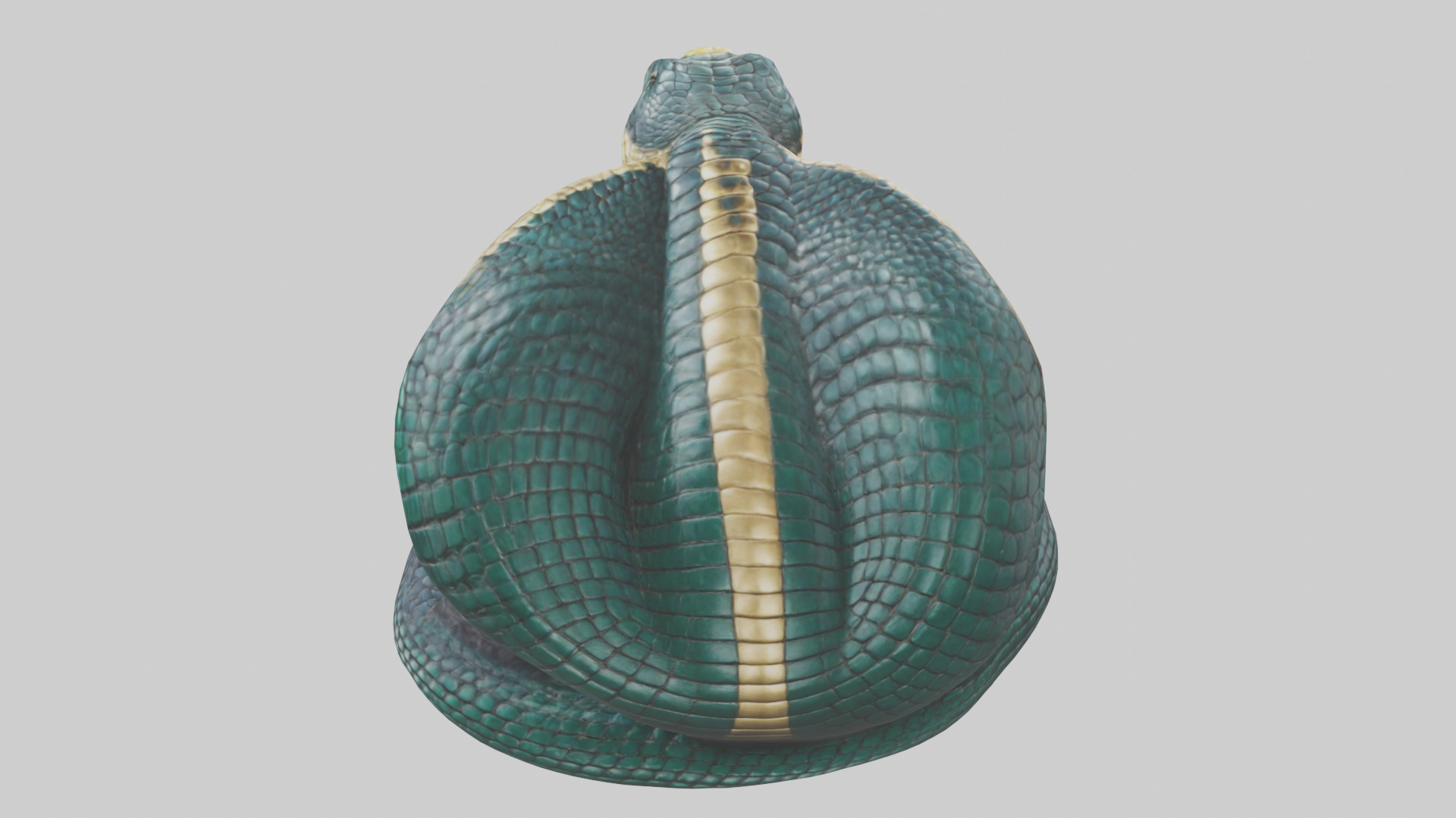 King Cobra statue model Low-poly 3D model_15