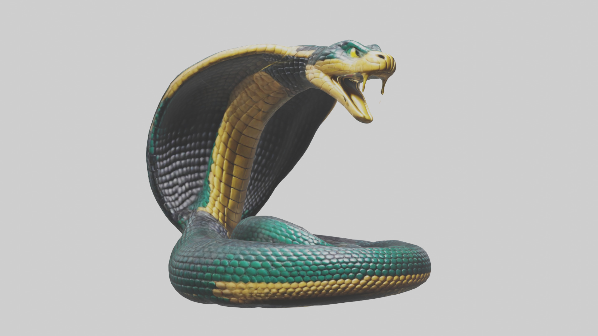 King Cobra statue model Low-poly 3D model_11