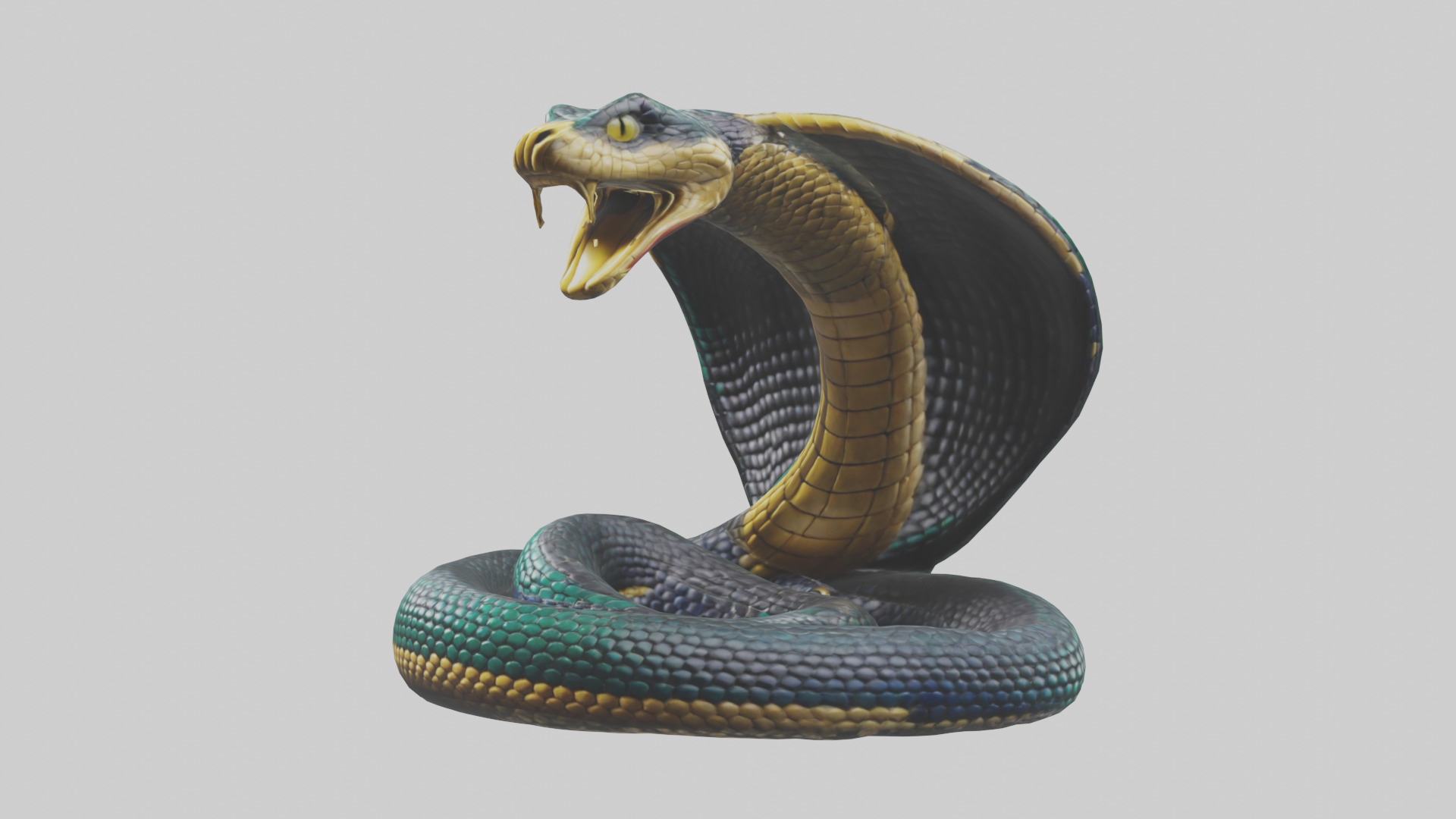 King Cobra statue model Low-poly 3D model_10