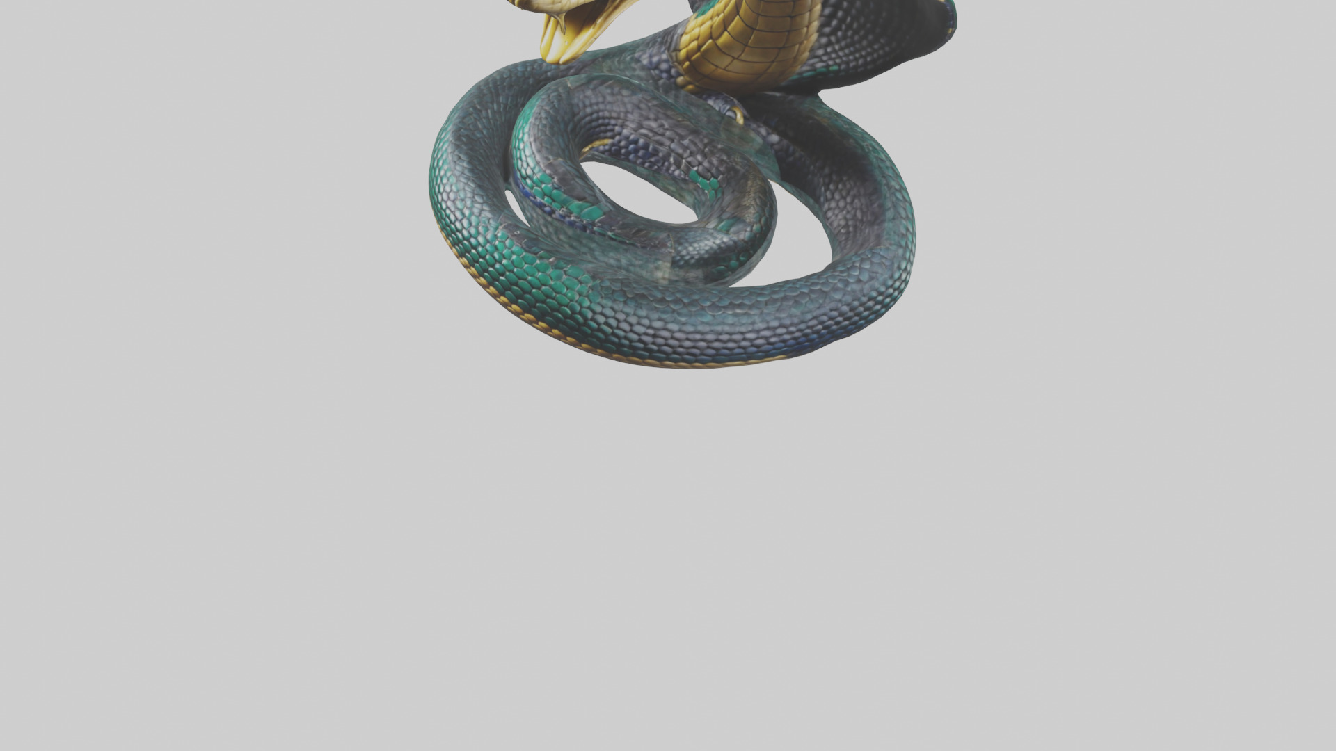 King Cobra statue model Low-poly 3D model_7