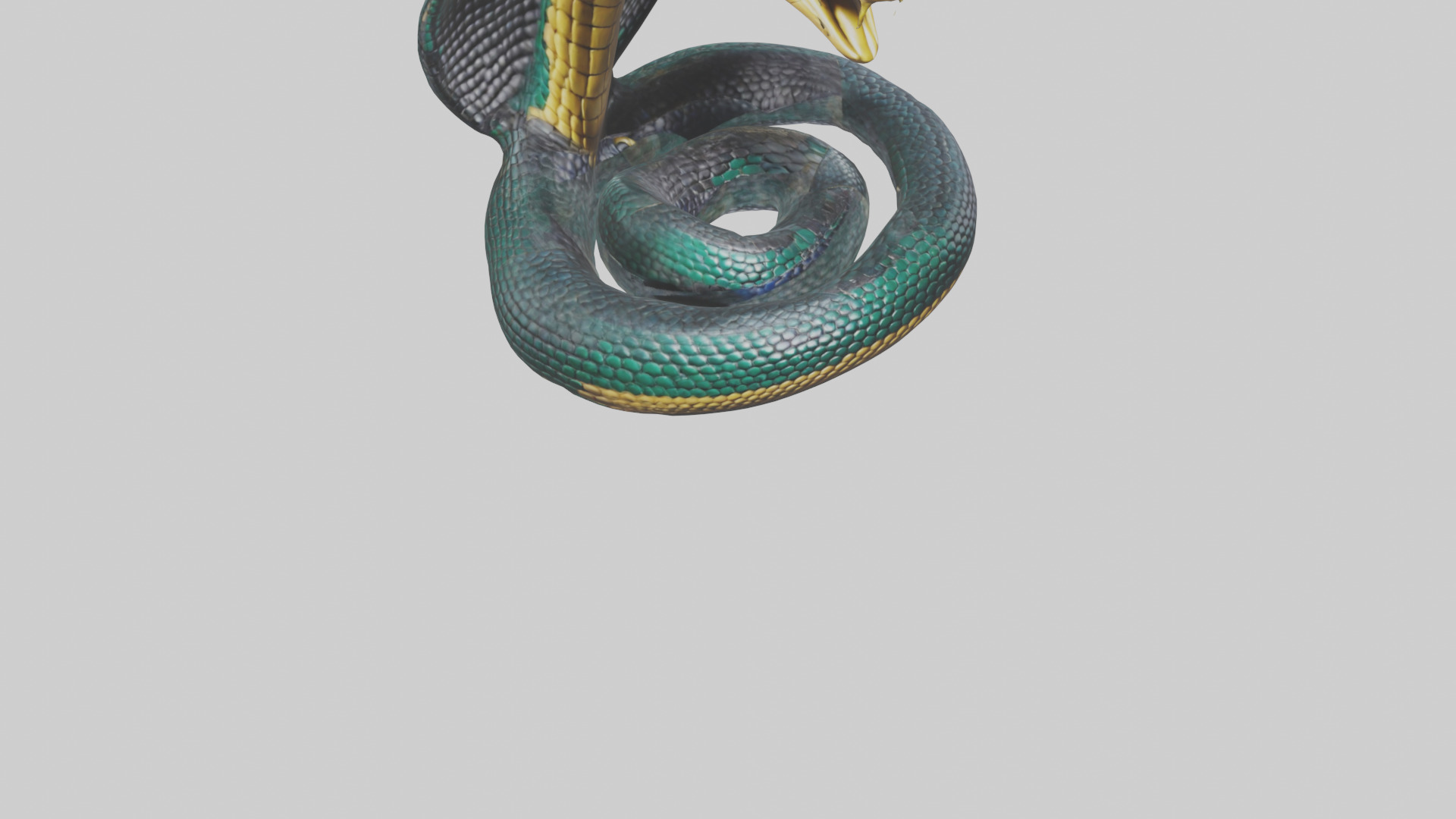 King Cobra statue model Low-poly 3D model_8
