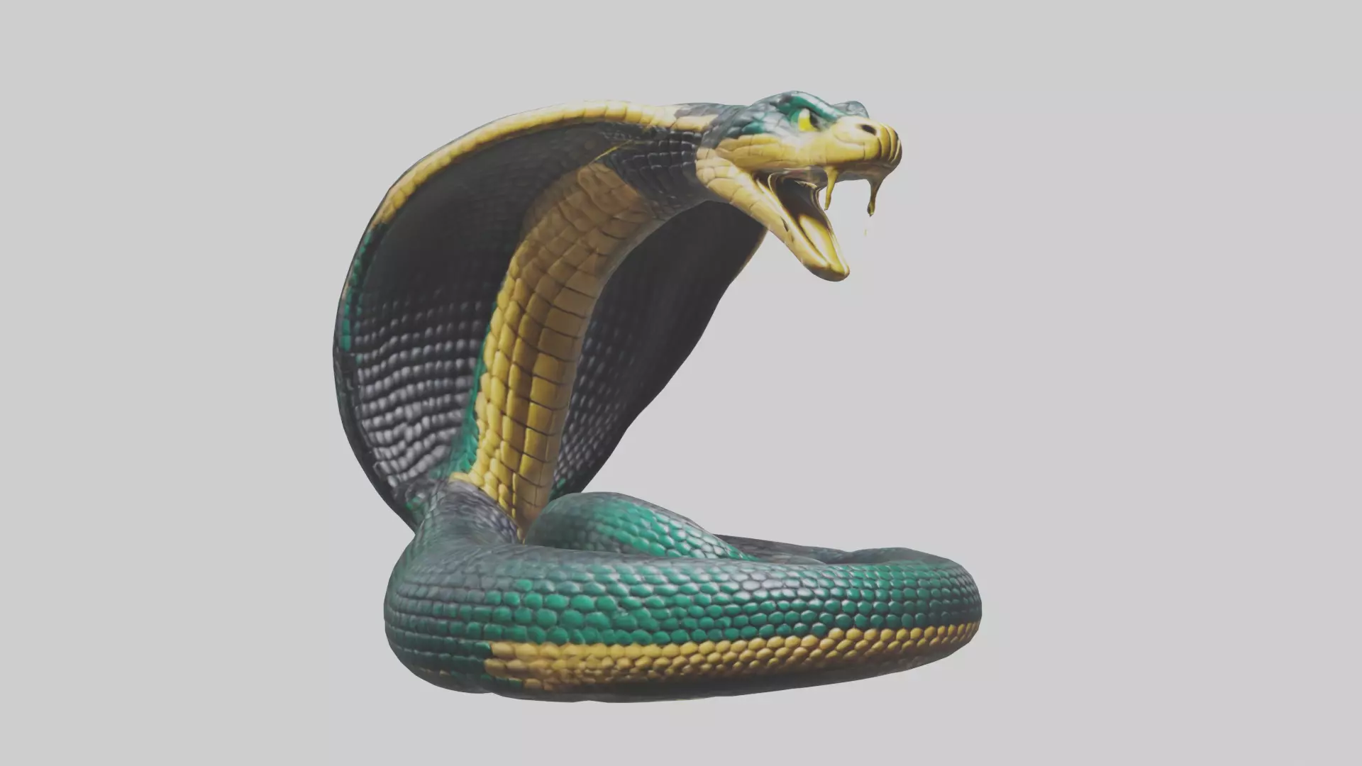 King Cobra statue model Low-poly 3D model_0