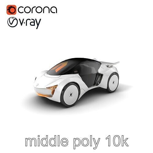 Minimalist Urban Flying Car Model Pack with Smooth Contours Low-poly 3D model