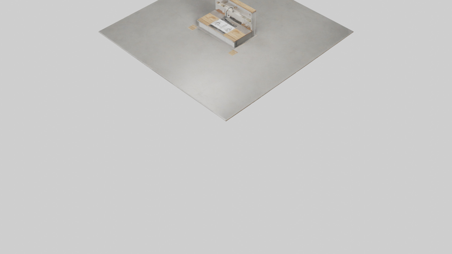 Kitchen island model Low-poly 3D model_6