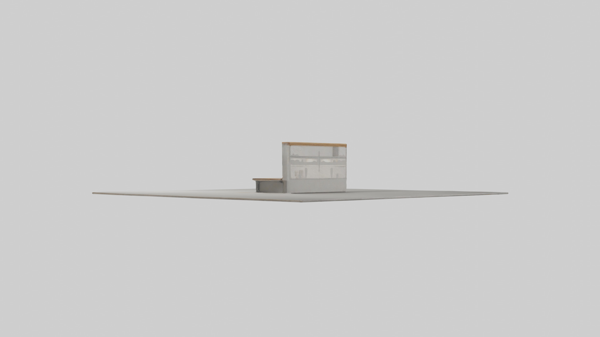 Kitchen island model Low-poly 3D model_2
