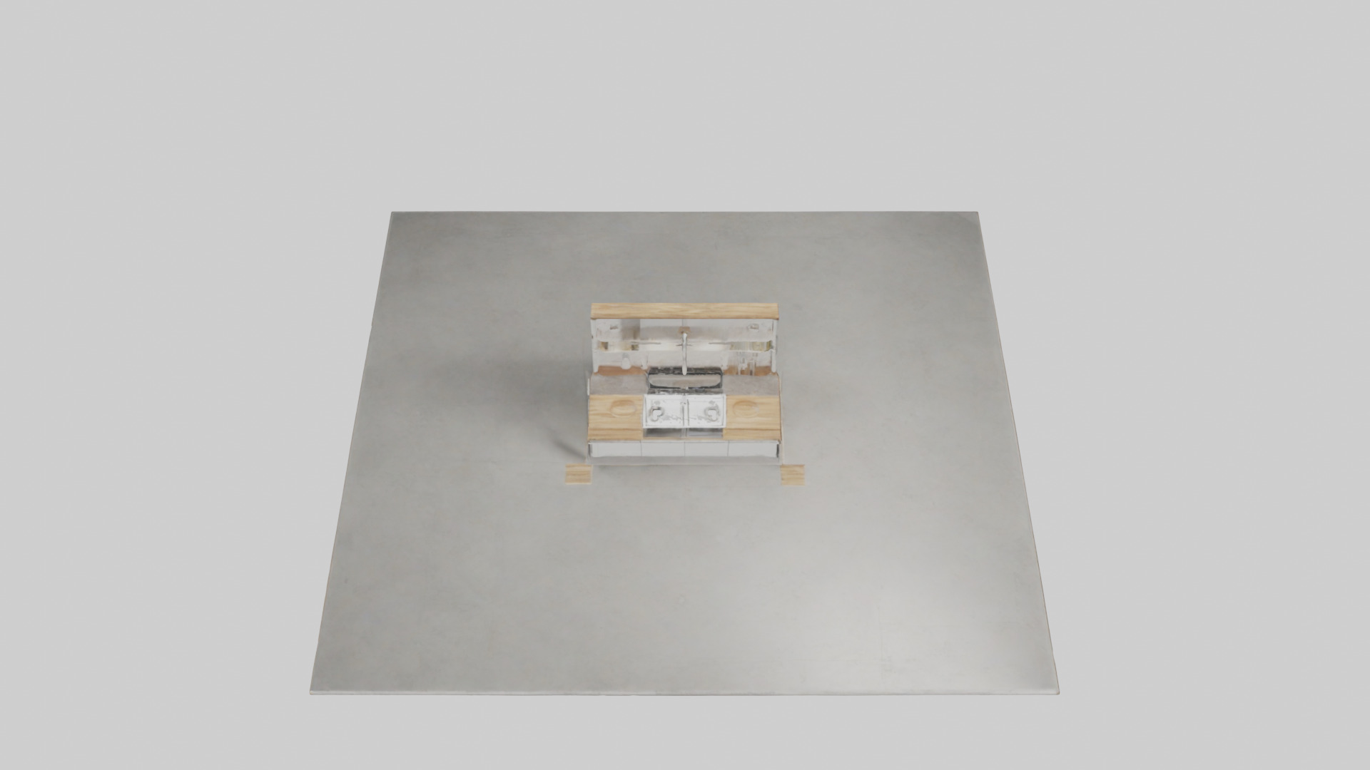 Kitchen island model Low-poly 3D model_16