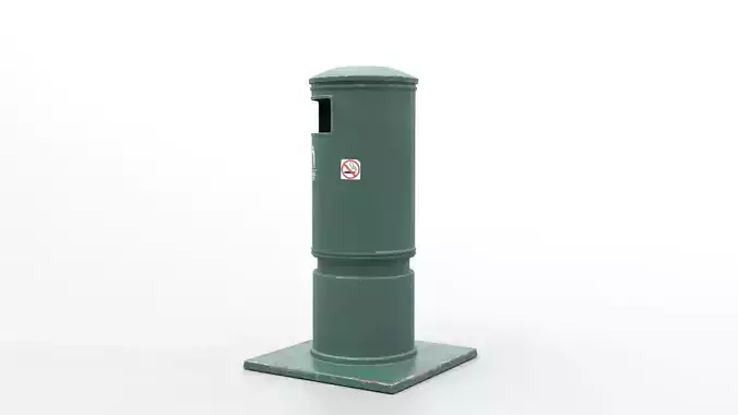 Metal Street Trash Bin 4K PBR Game Ready UV Unwrapped vol 10