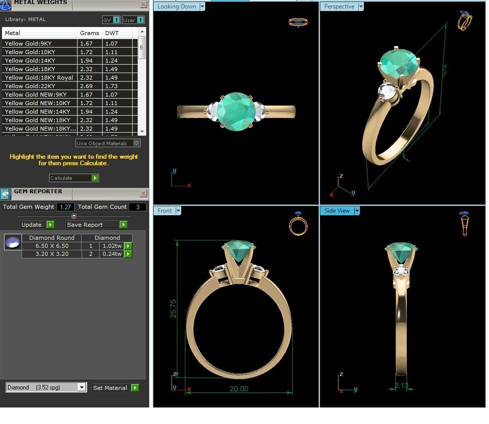 Women Ring  Render 3dm STL OBJ FBX Details 3D print model_13