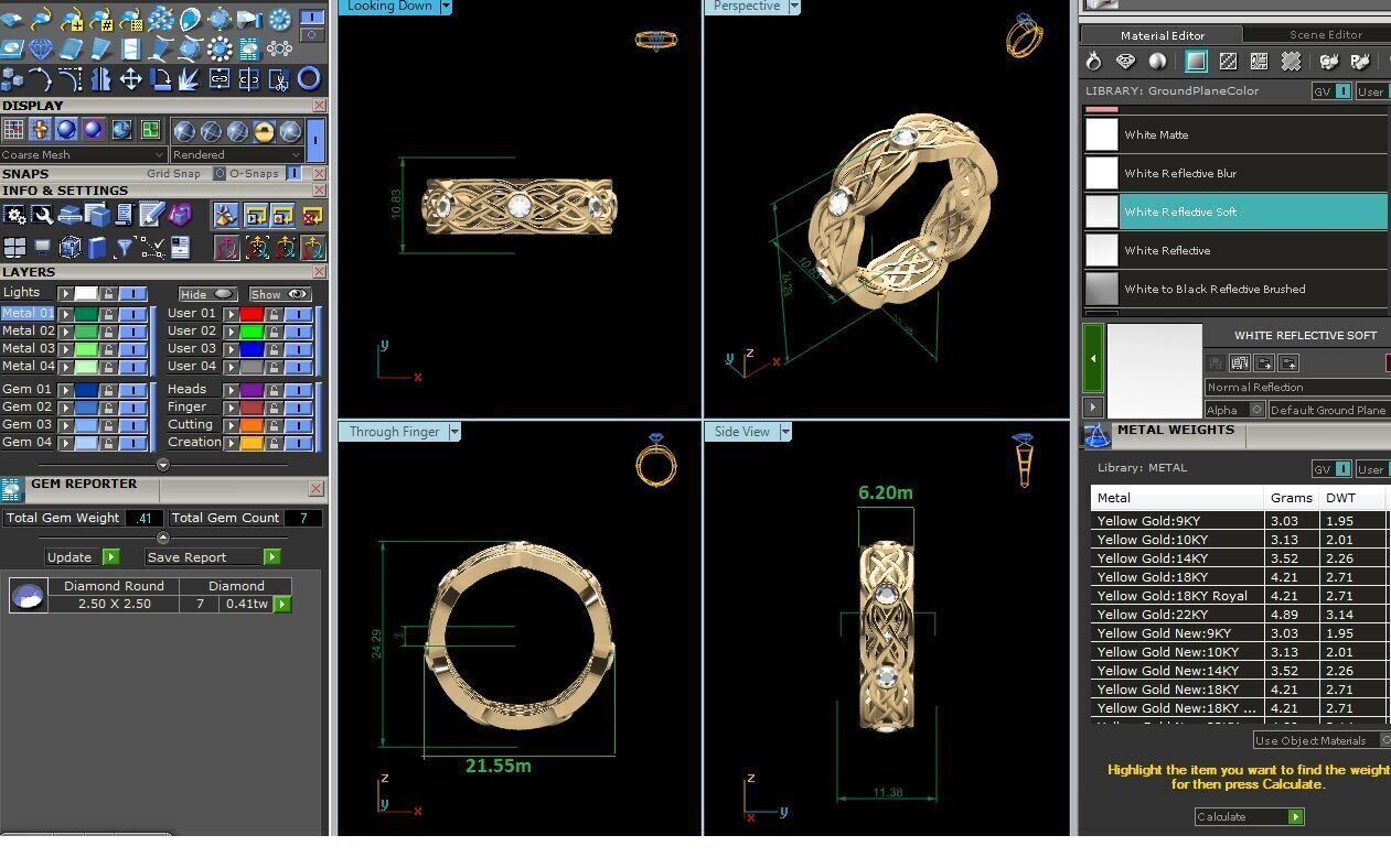 Women Ring  Render 3dm STL OBJ FBX Details 3D print model_10
