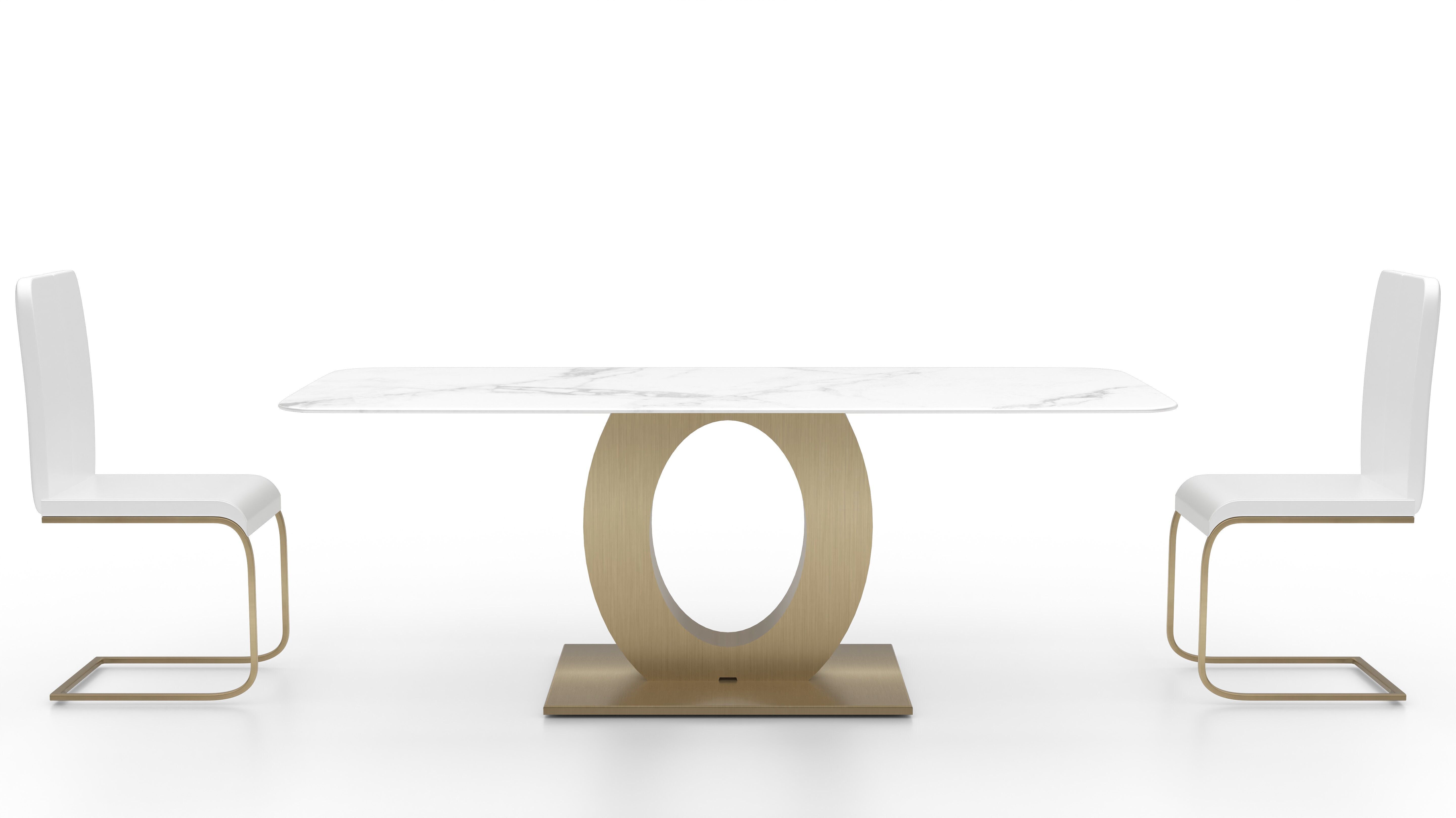 Modern Dining Table with Chairs Elegant and Minimalist Design Low-poly 3D model_3