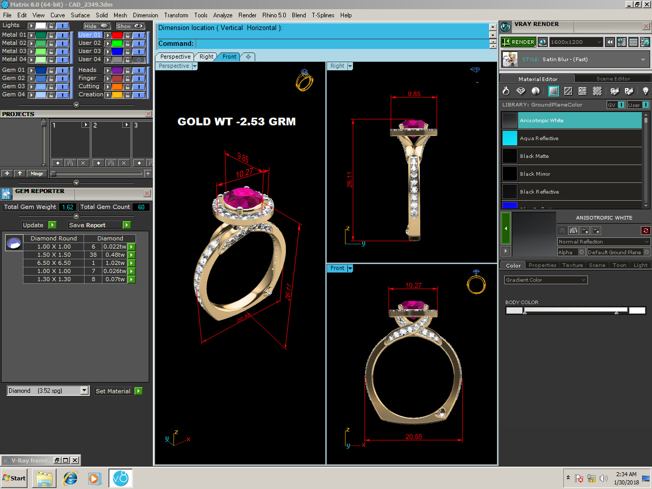 Women Ring Render 3dm STL OBJ FBX Details 3D print model_1