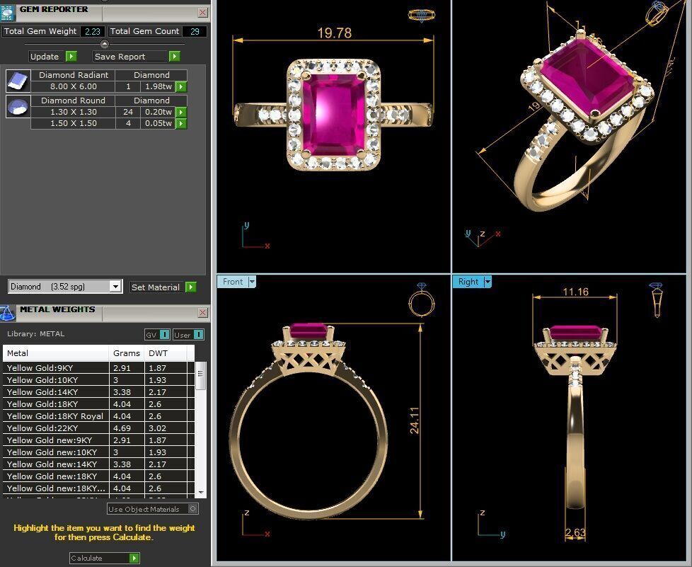 Women Ring Render 3dm STL OBJ FBX Details 3D print model_13