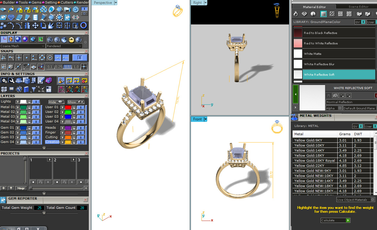 Women Ring Render 3dm STL OBJ FBX Details 3D print model_12