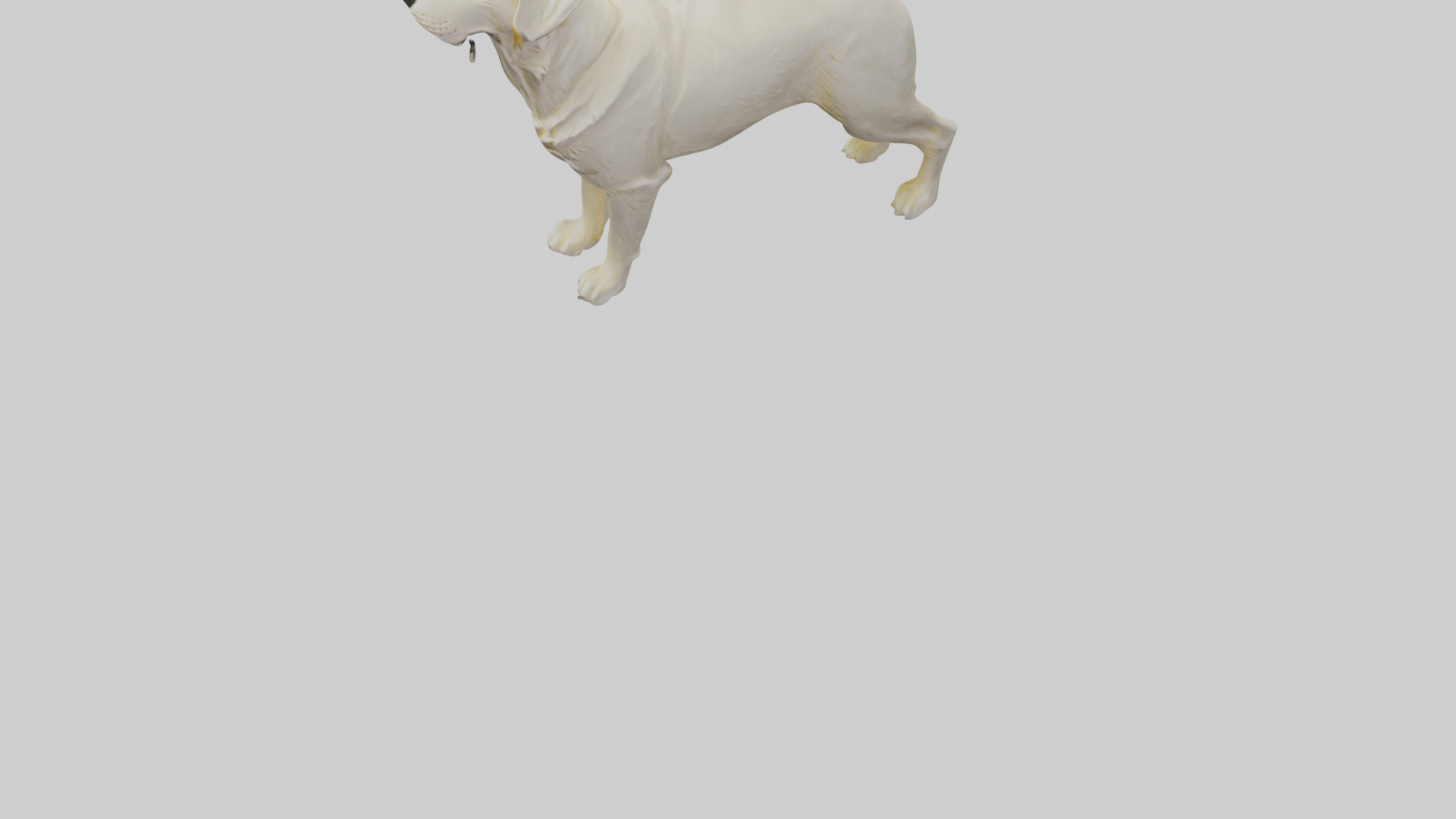 Labrador Retriever statue model Low-poly 3D model_7