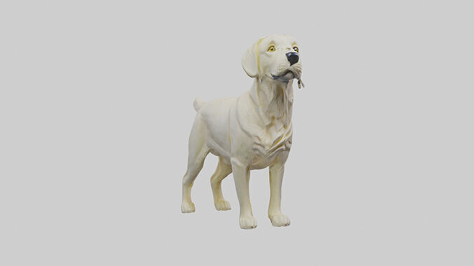 Labrador Retriever statue model Low-poly 3D model