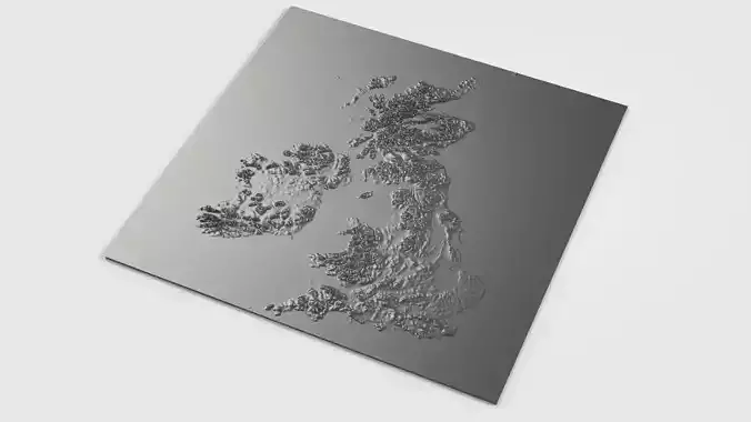 The British Isles Maps with 4 Variations 3D print model