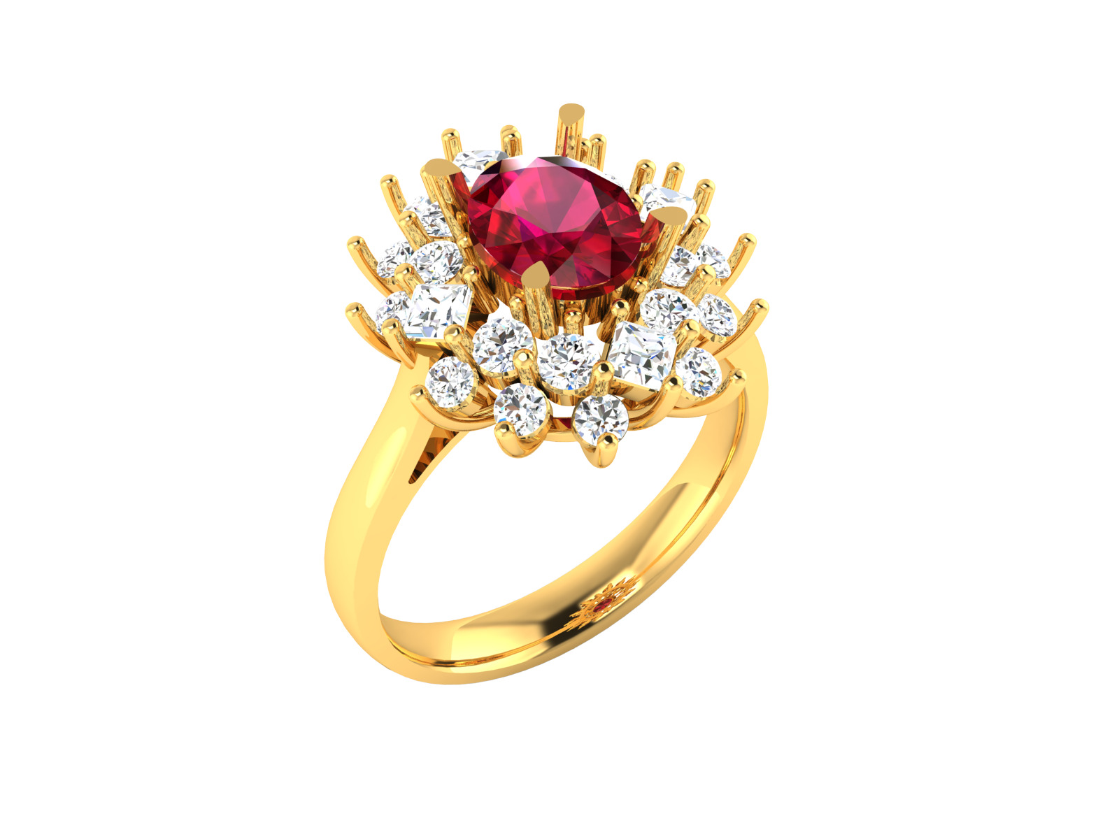 Women Ring  Render 3dm STL OBJ FBX Details 3D print model_3