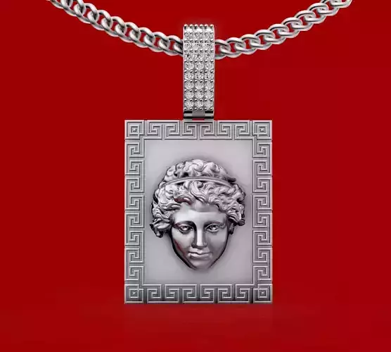 Greek pendant printable gold jewelry printable 3D model