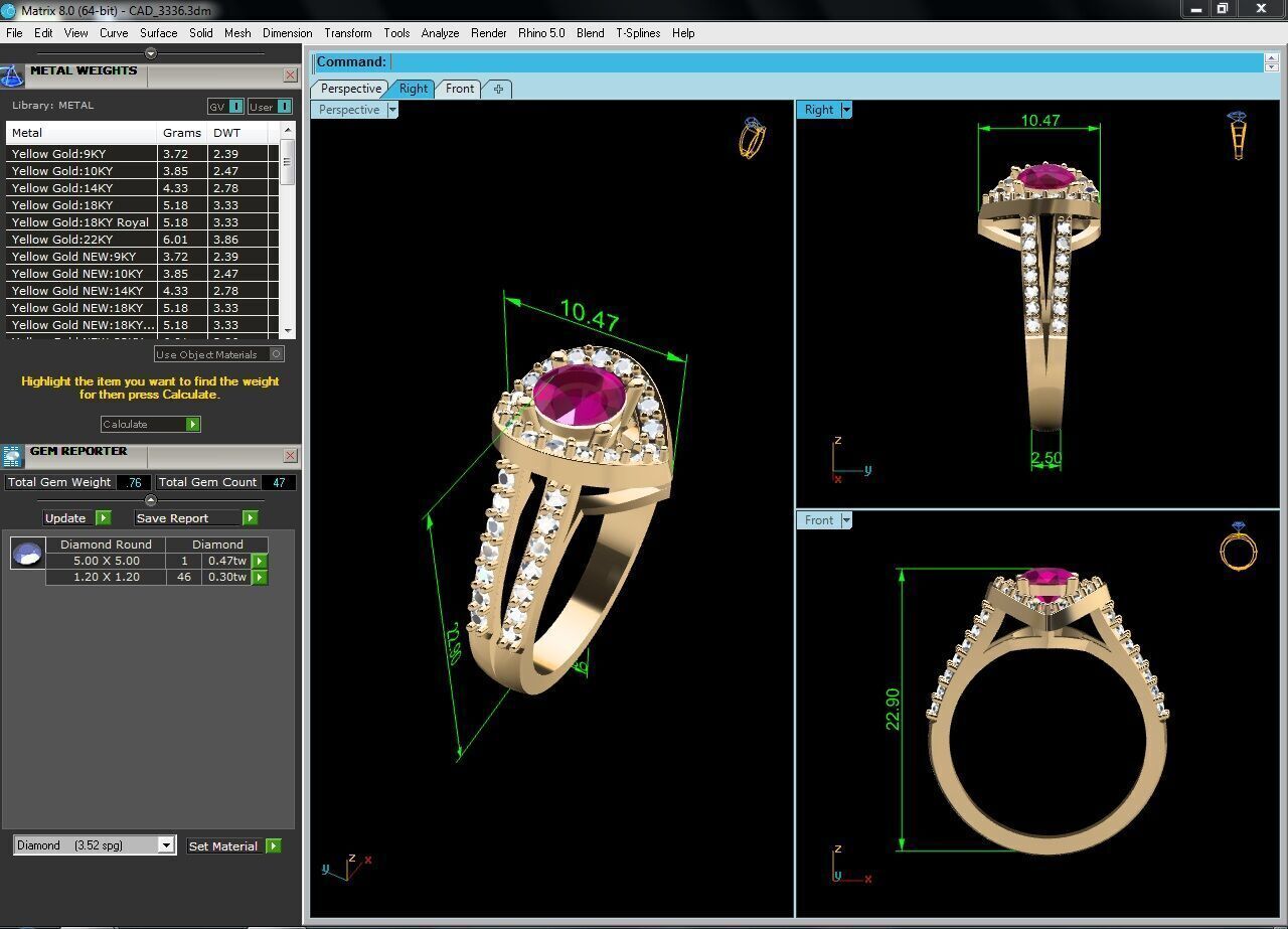 Women Ring Render 3dm STL OBJ FBX Details 3D print model_7
