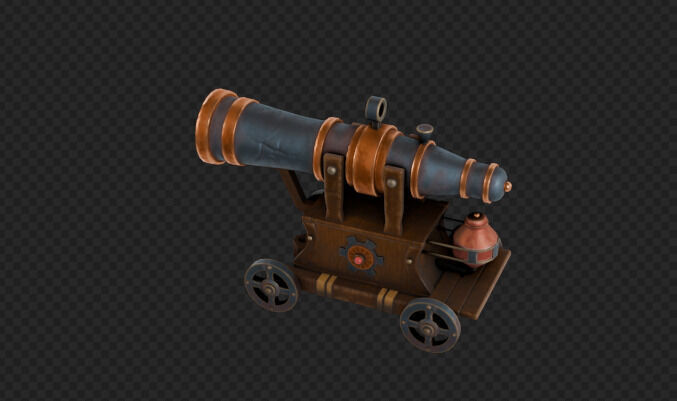  Pirate Cannon 3D model_3