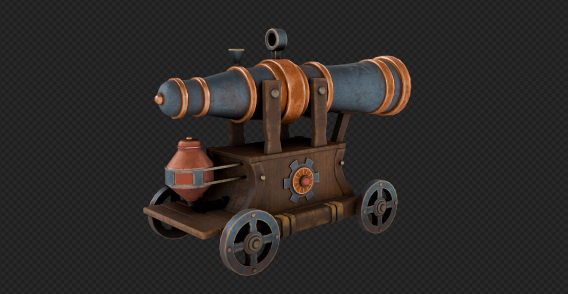  Pirate Cannon 3D model_2