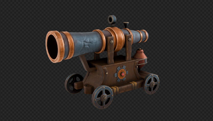  Pirate Cannon 3D model_1