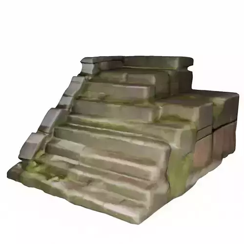 Ancient Incan Stone Staircase 3D Model FBX OBJ Low-poly 3D model