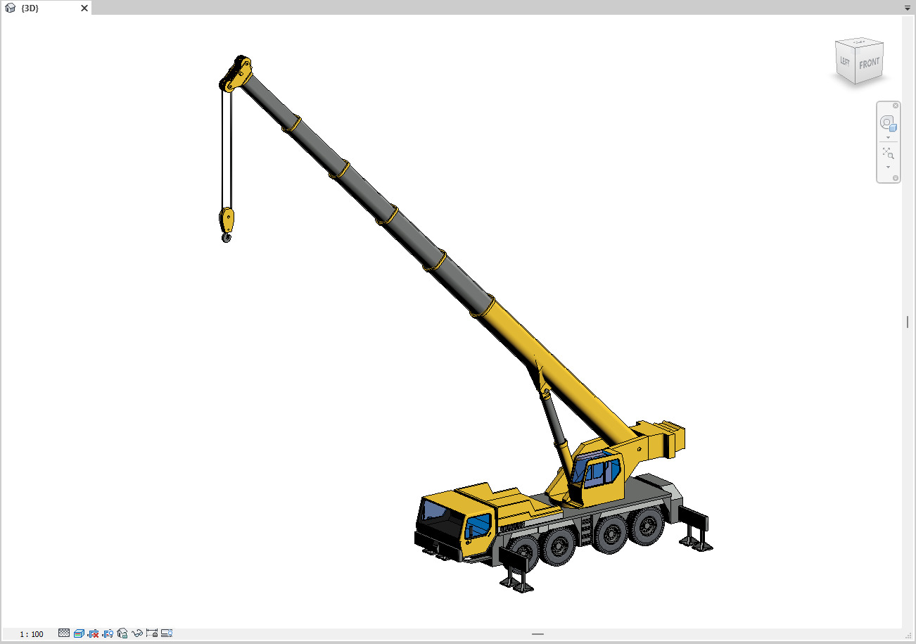 Revit Family Parameter Hydro Crane LIEBHERR LTM-1080 Model 3D model_2