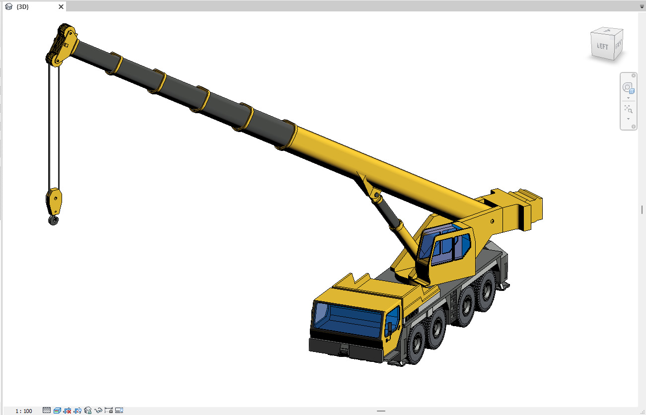 Revit Family Parameter Hydro Crane LIEBHERR LTM-1080 Model 3D model_3