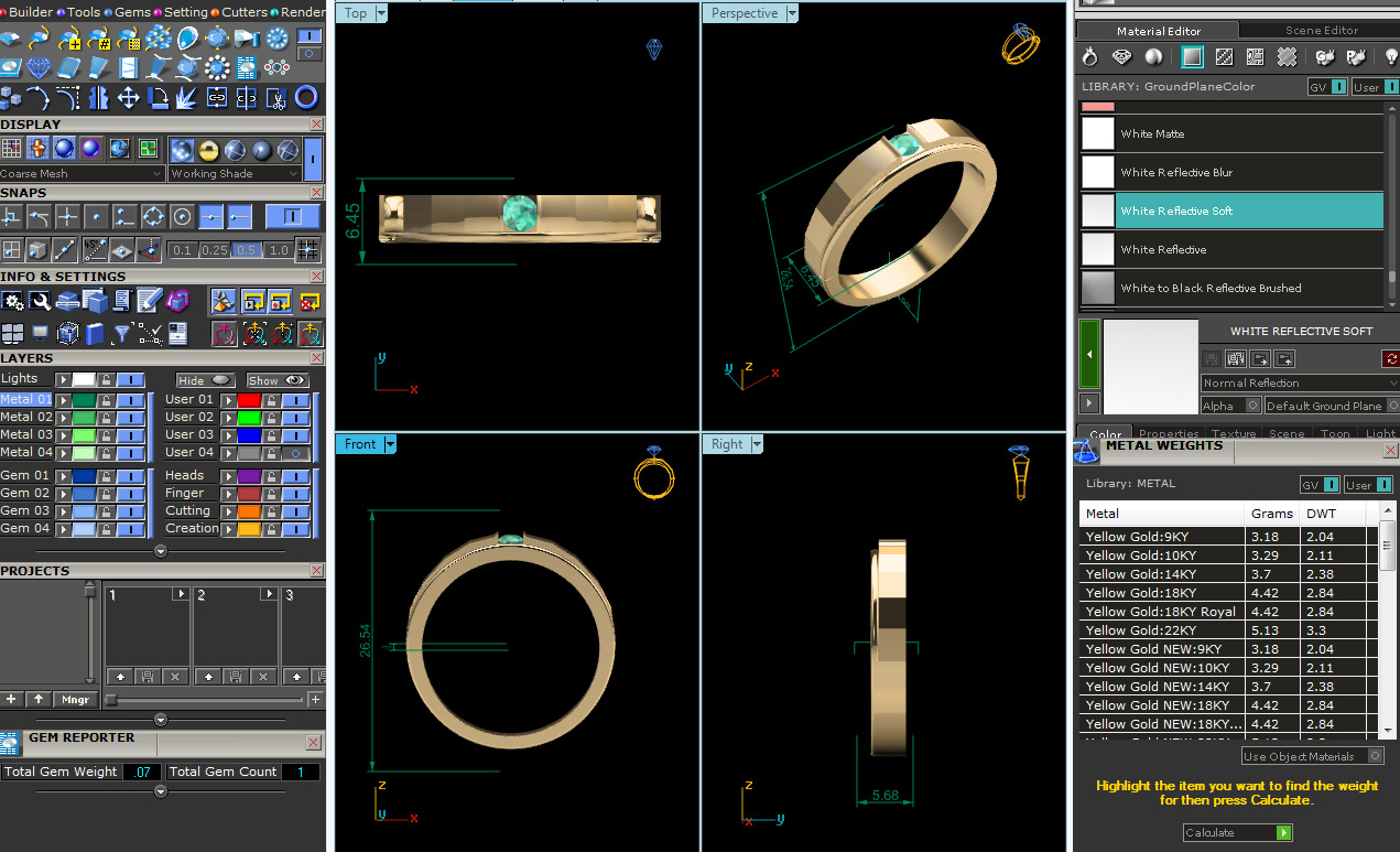 Women Ring  Render 3dm STL OBJ FBX Details 3D print model_11