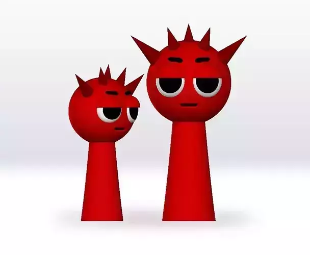 Red Raddy Sprunki STL 3mf Obj 3D Model Split file Character 