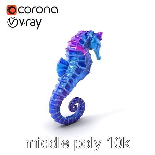 Celestial Seahorse Galaxy-Inspired 3D Model Pack Low-poly 3D model