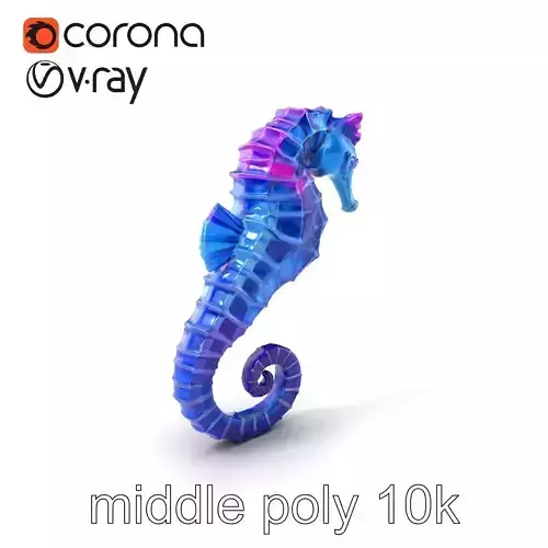 Celestial Seahorse Galaxy-Inspired 3D Model Pack Low-poly 3D model
