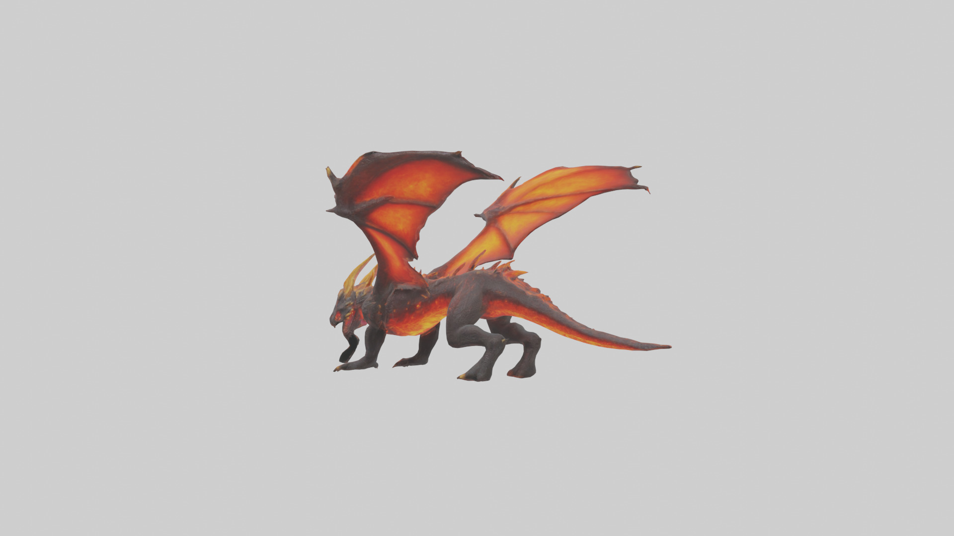 Lava Dragon model Low-poly 3D model_3