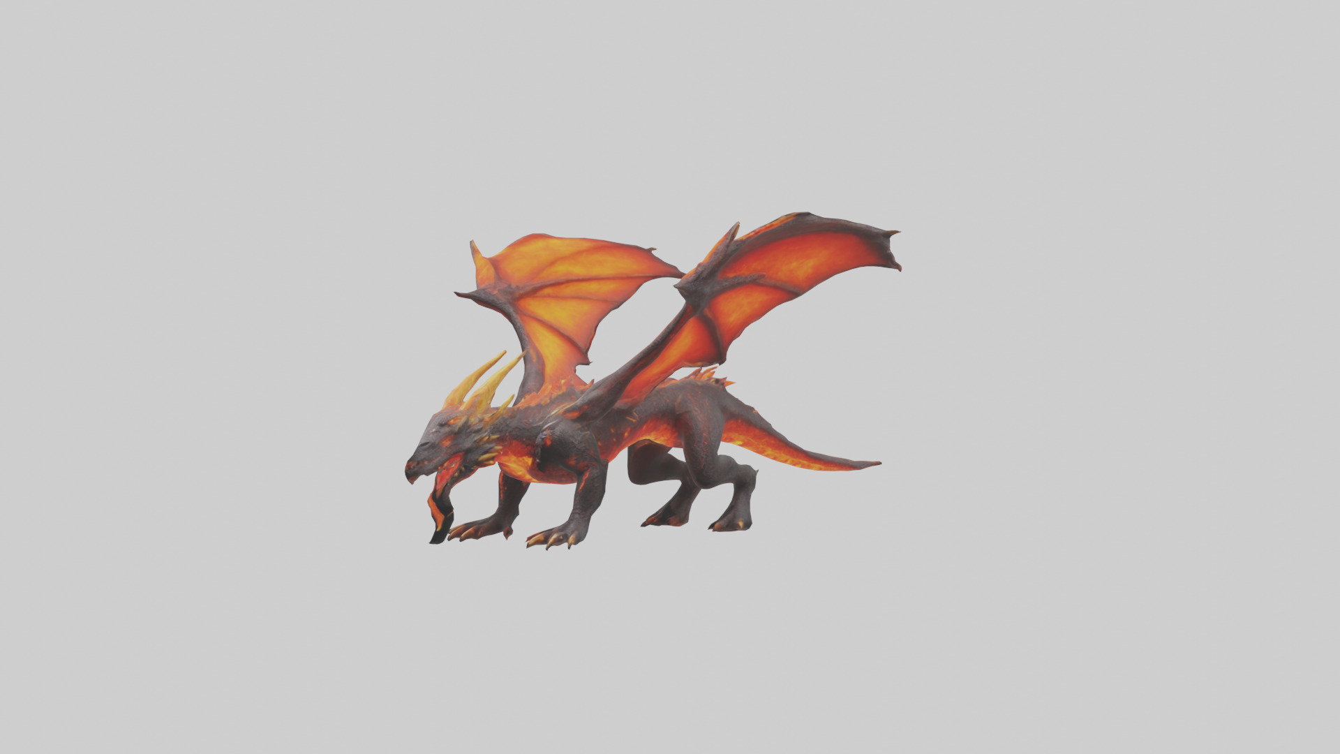 Lava Dragon model Low-poly 3D model_1