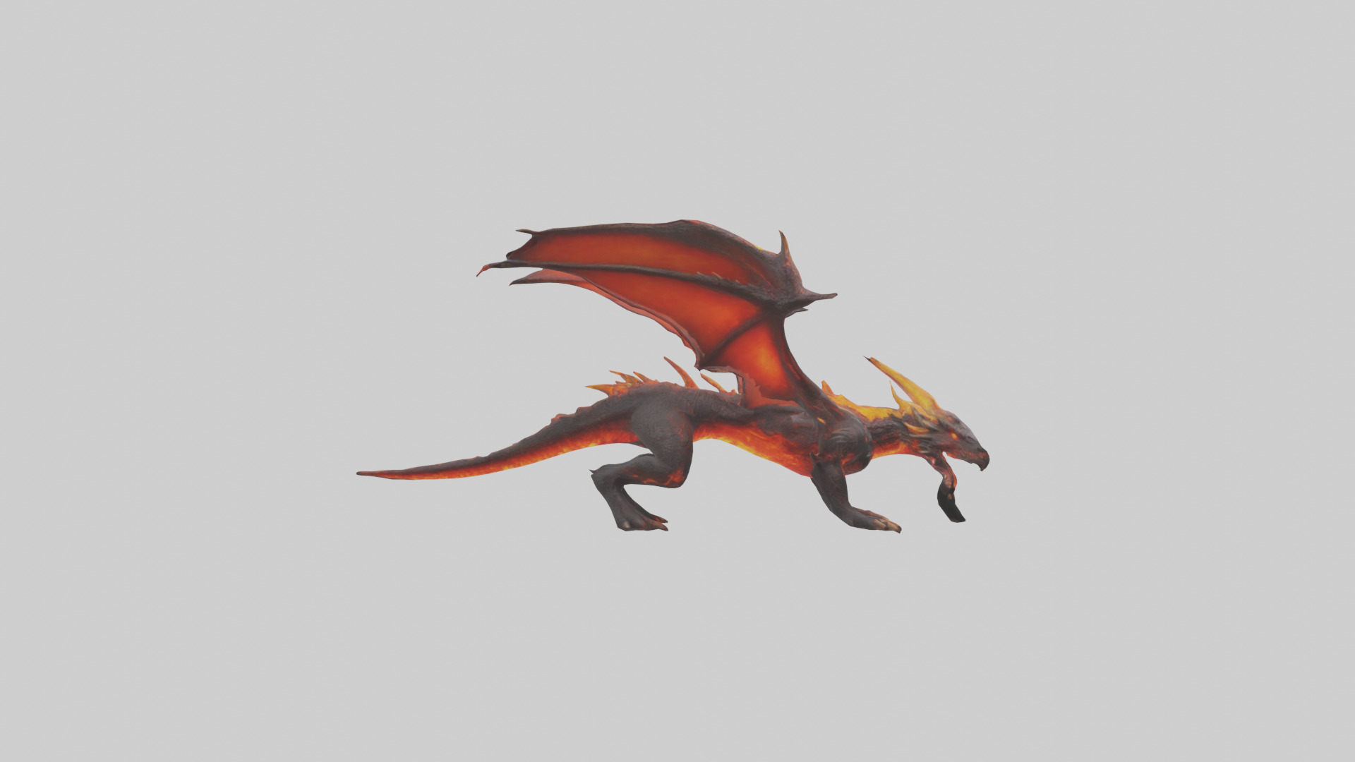 Lava Dragon model Low-poly 3D model_13