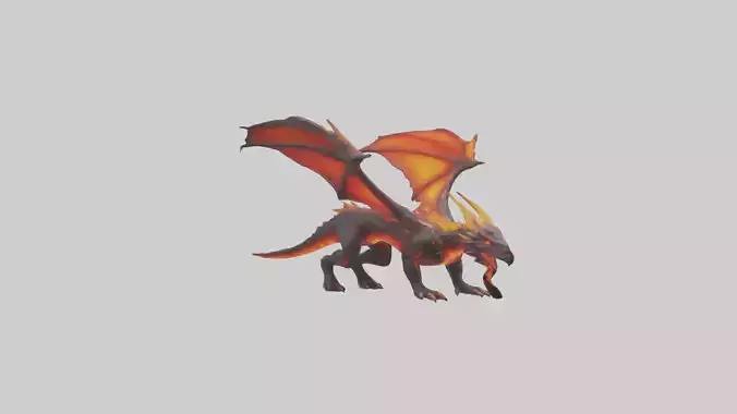 Lava Dragon model Low-poly 3D model