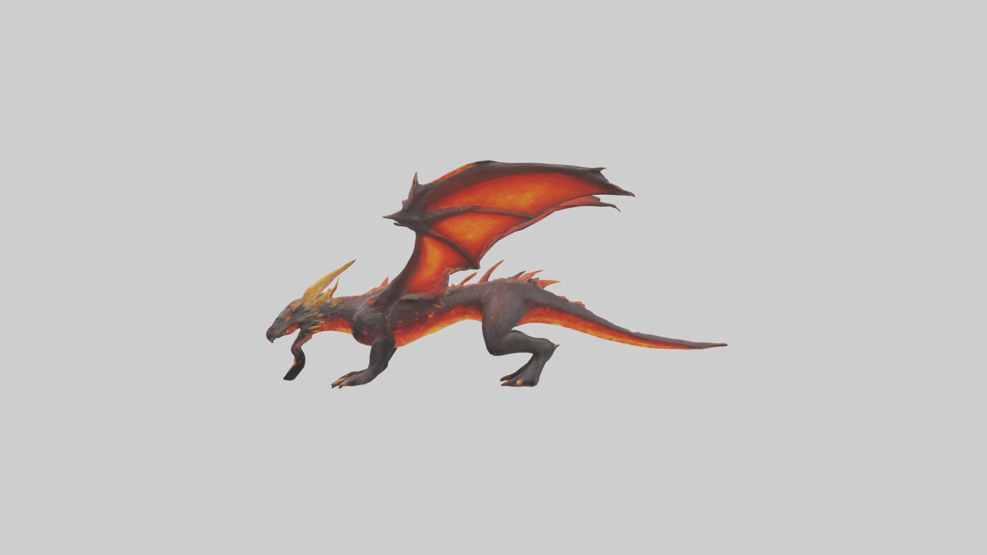 Lava Dragon model Low-poly 3D model_12