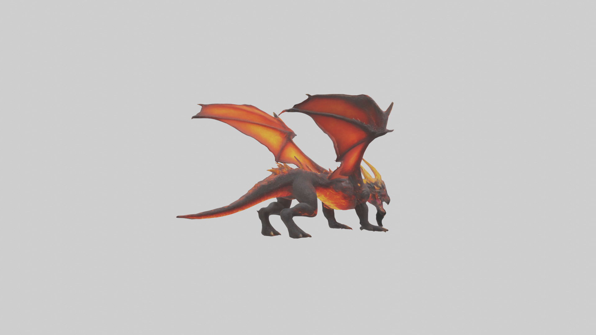 Lava Dragon model Low-poly 3D model_4