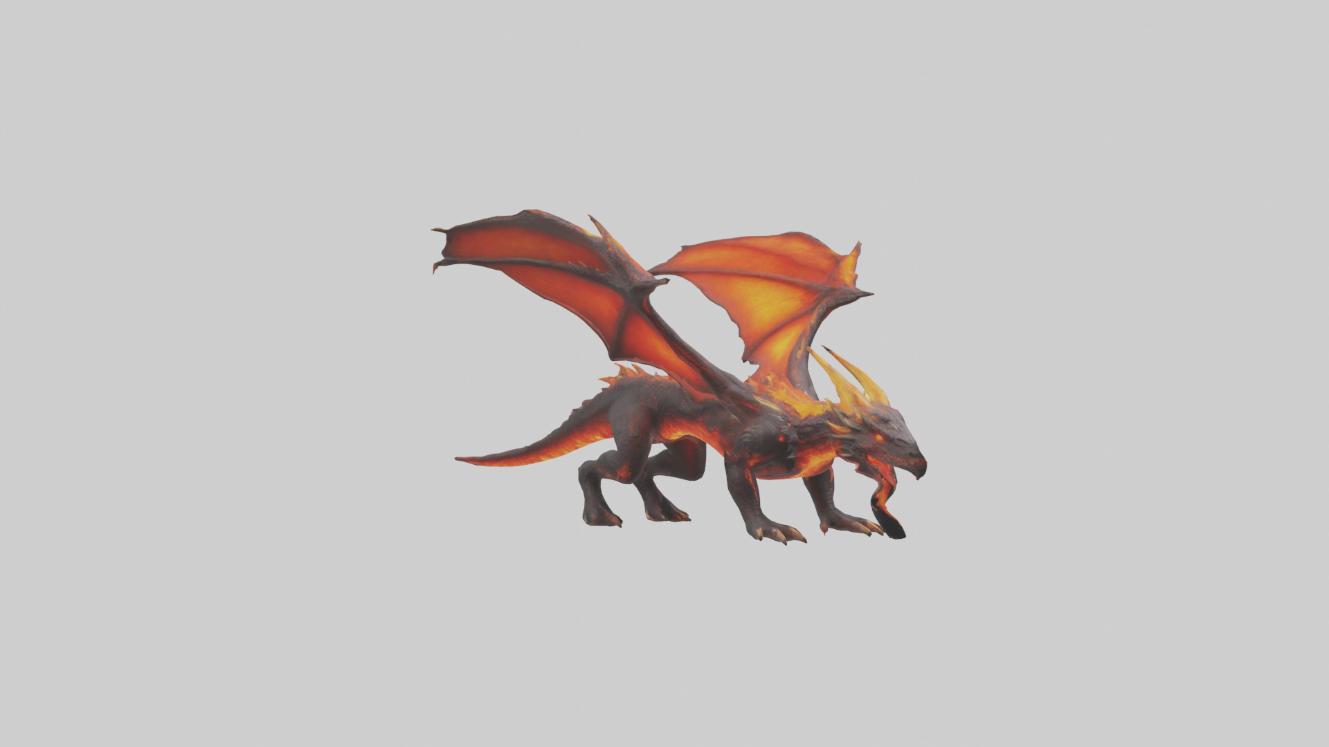 Lava Dragon model Low-poly 3D model_11