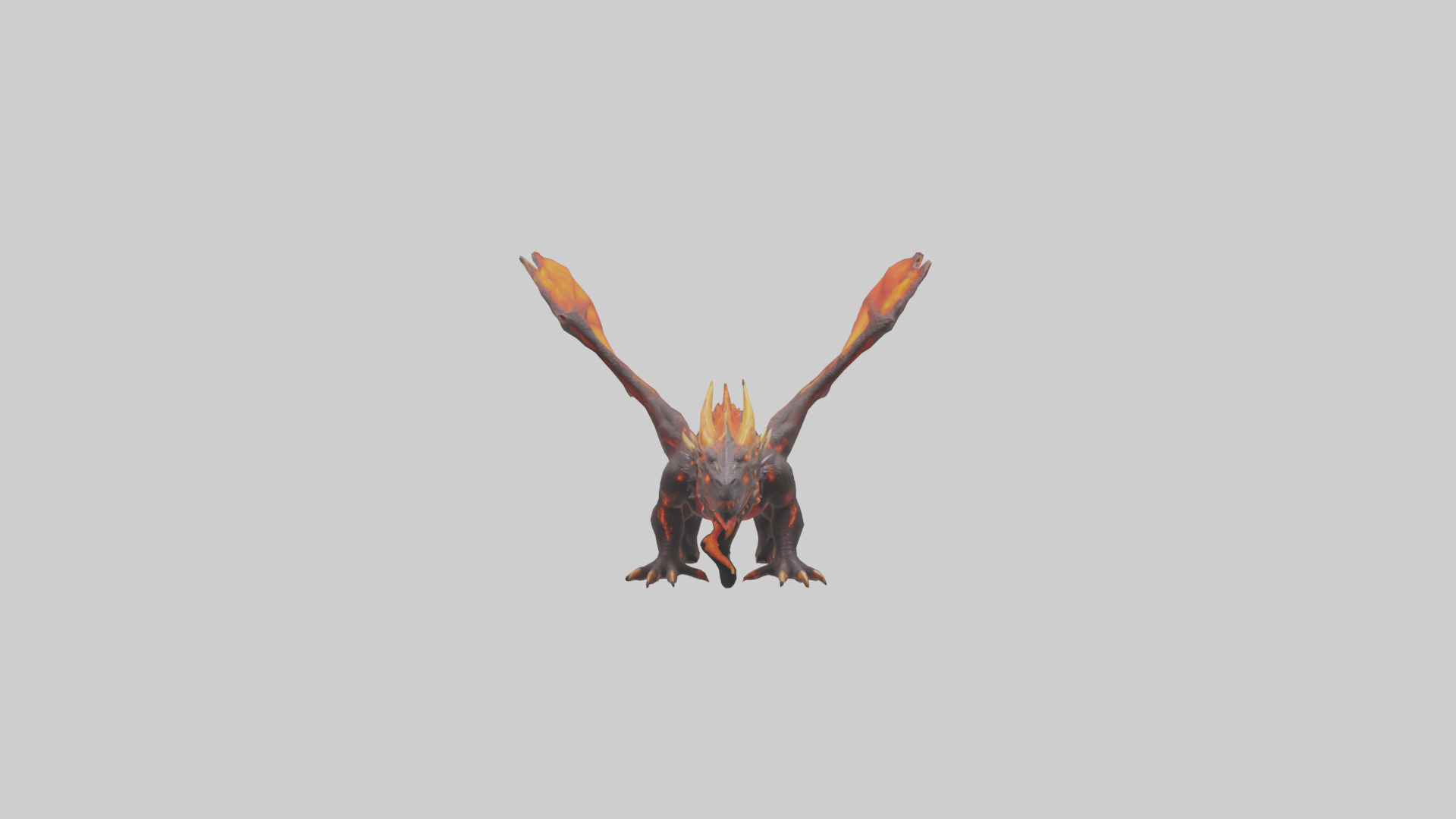 Lava Dragon model Low-poly 3D model_9