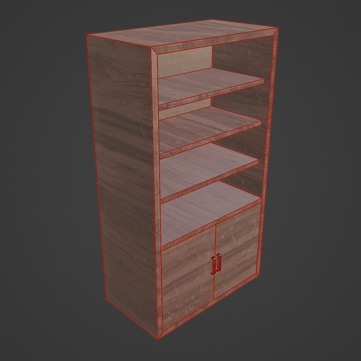 Old Shelf 03 Low-poly 3D model_7